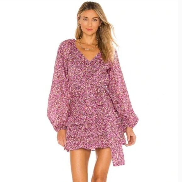 NWOT LoveShackFancy Rina Dress in Cherry Wine Size 8